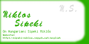 miklos sipeki business card